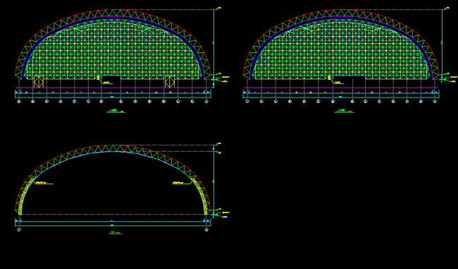 柳州跨度110米，拱高35_7米煤棚网架